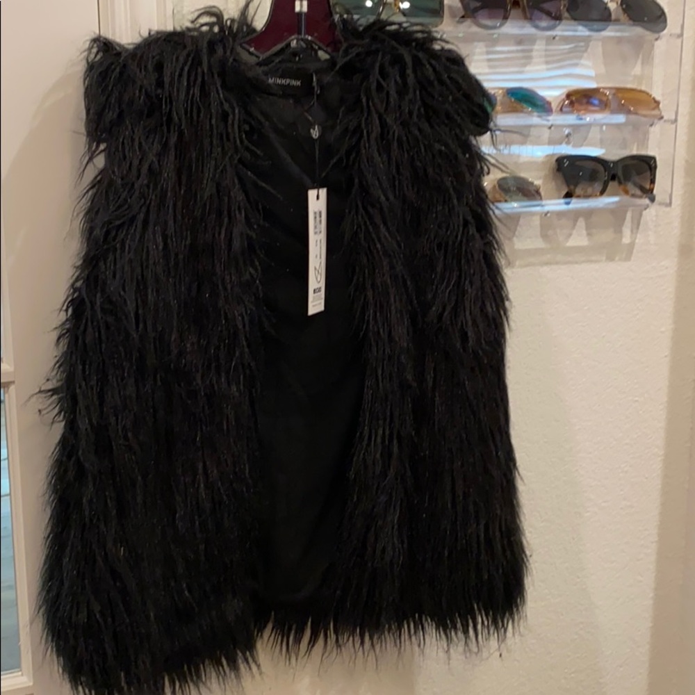 Mink Pink, faux fur vest, M/L